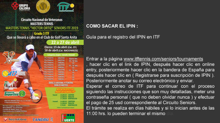 COPA HÉCTOR ORTIZ: COMO SACAR EL IPIN DE LA ITF