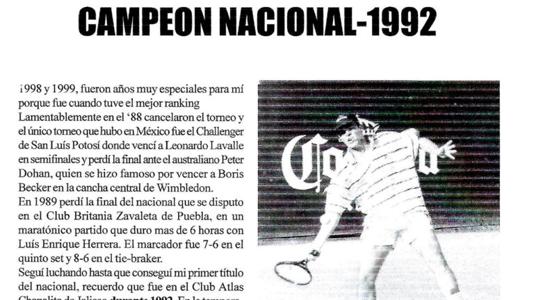 HISTORIA DEL TENIS MEXICANO: AGUSTÍN MORENO CAMPEÓN DE MÉXICO